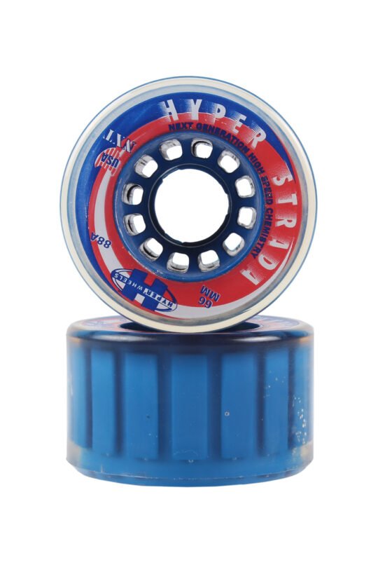 Hyper Strada Blue Clear Quad Skate Wheels 66mm