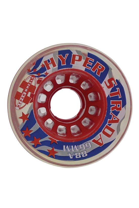 Hyper Strada Red Clear Quad Skate Wheels 66mm