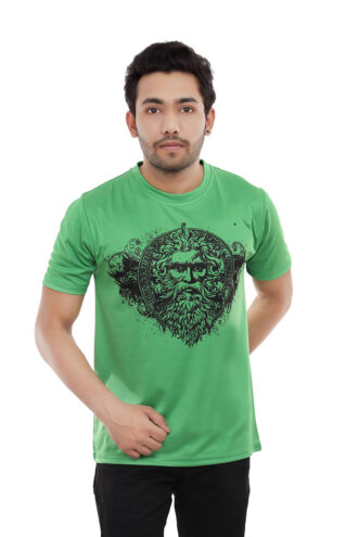 Polyester Green Casual Wear Tshirt