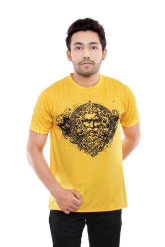 Yellow Printed Casual Tshirt