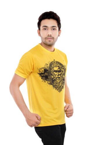 Yellow Printed Casual Tshirt