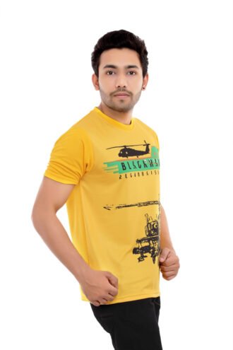 Yellow Casual Sublimated Tees