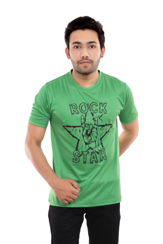 Green Casual Slogan Tees