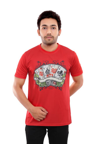 Best Fabric Red Casual Wear Tshirt