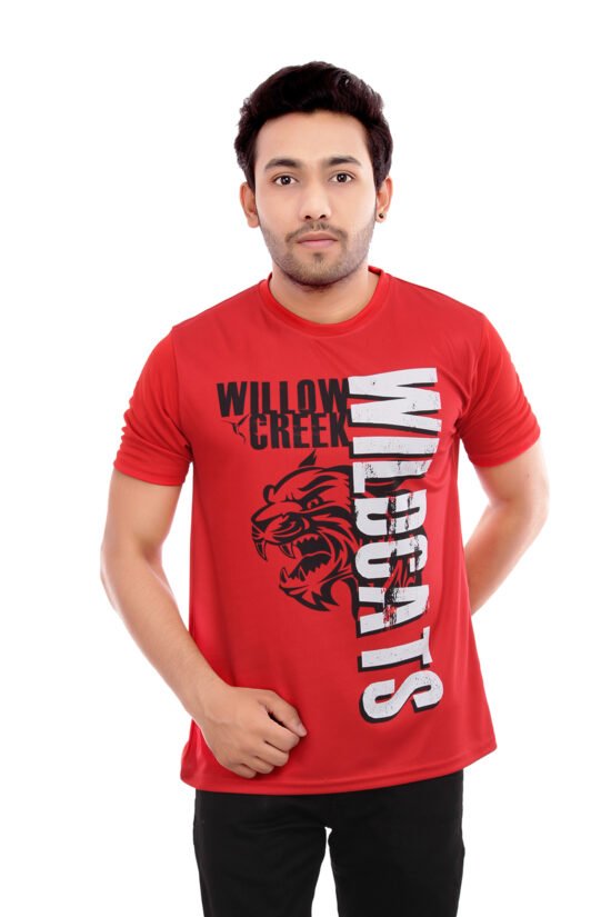 Red Printed Casual Wear Tees