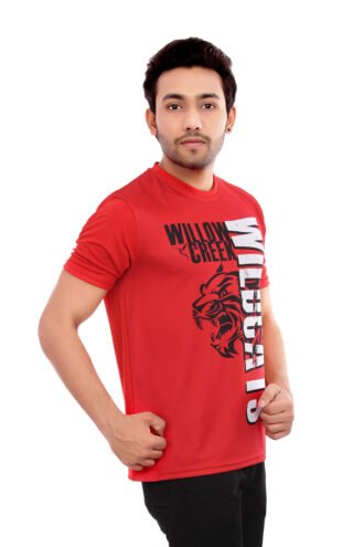 Red Printed Casual Wear Tees