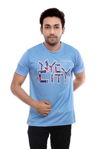 Blue Casual Wear Sublimated Tshirt