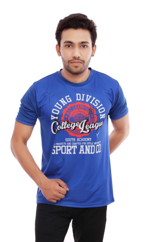 Printed Royal Blue Casual Tshirt