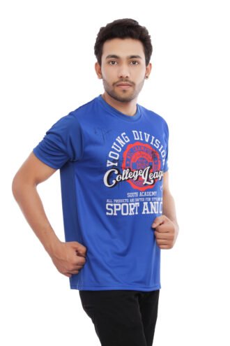 Printed Royal Blue Casual Tshirt