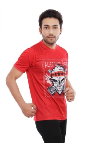 Designer Casual Tshirt Red for Men