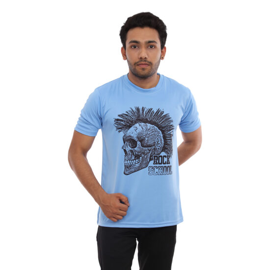 Skull Printed Casual Tshirt Blue