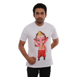 Bal Ganesh Printed Casual Tshirt White