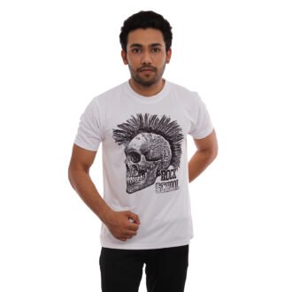 Skull Printed Casual Tshirt White