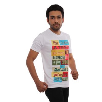 Slogan Printed Casual White Tshirt