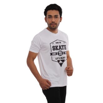 Casual Tshirt Skate Design Printed White