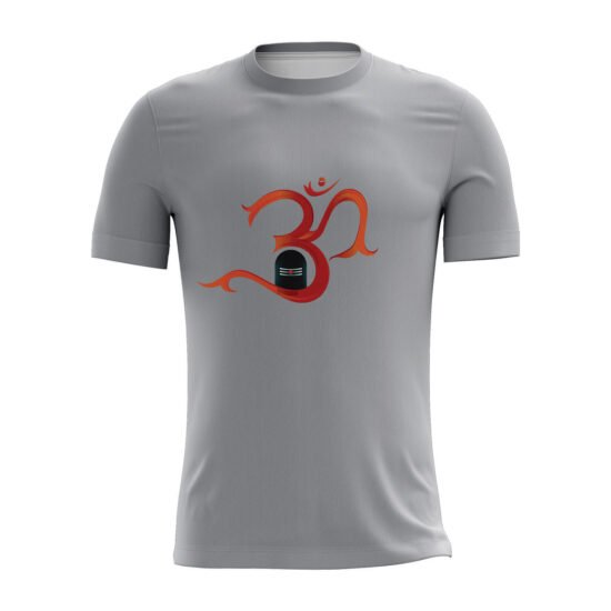 Om Design Grey Casual T-shirt