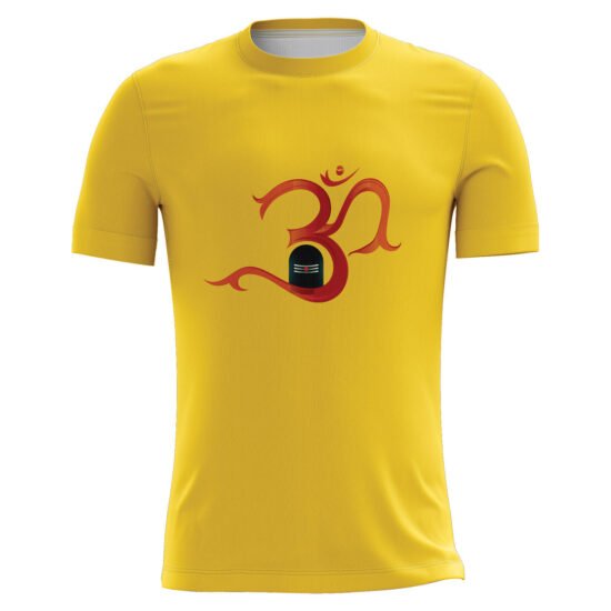 Om Design Yellow Casual T-shirt