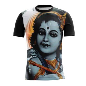 Men's Polyester Printed Krishna janmashtami T-shirt