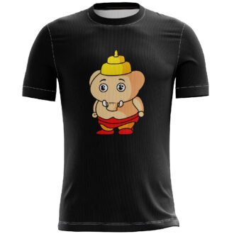 Ganesha's Black Printed Casual T-shirt