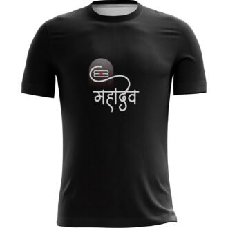 Mahadev Printed Casual T-shirt Black