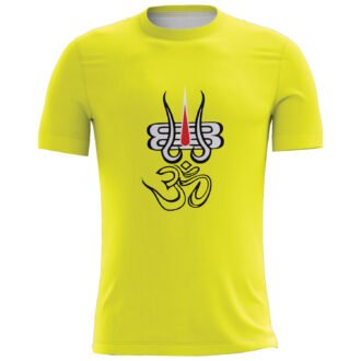 Om Design Printed Casual T-shirt Yellow