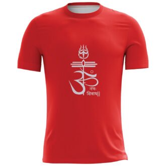 Om Design Printed Casual T-shirt Red