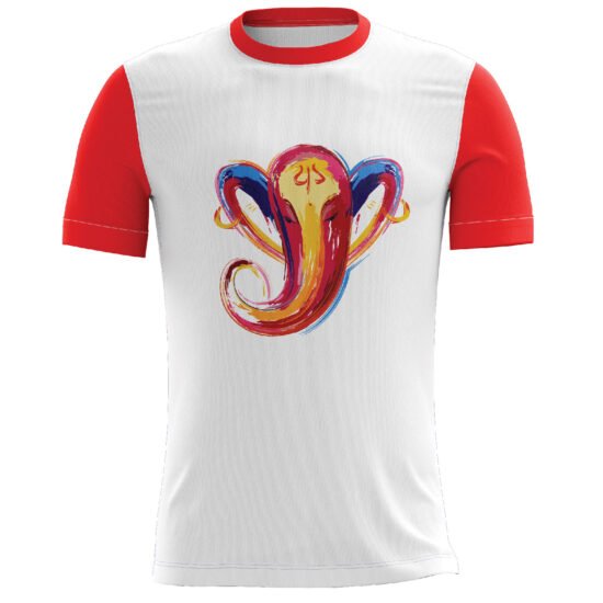 Ganpati Bapa Design Red Casual T-shirt