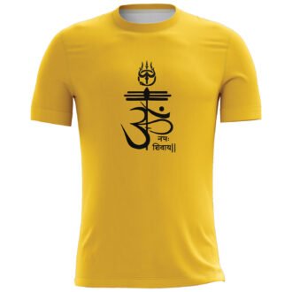 Om Printed Casual T-shirt Yellow