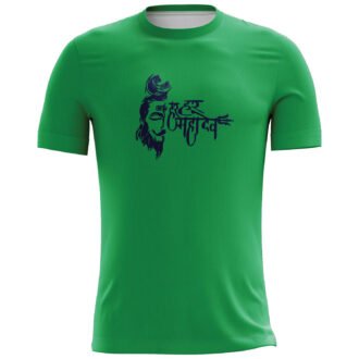 Har Har Mahadev Printed Green Casual T-shirt