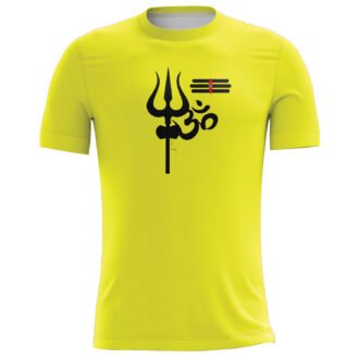 Om Designer Printed Yellow Casual T-shirt