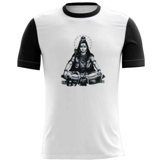 Shiva's Printed Black and White Casual T-shirt