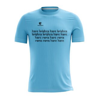 Krishna Slogan Light Blue T-shirt