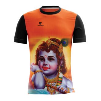 Polyester Printed Krishna Janmashtami T-shirt