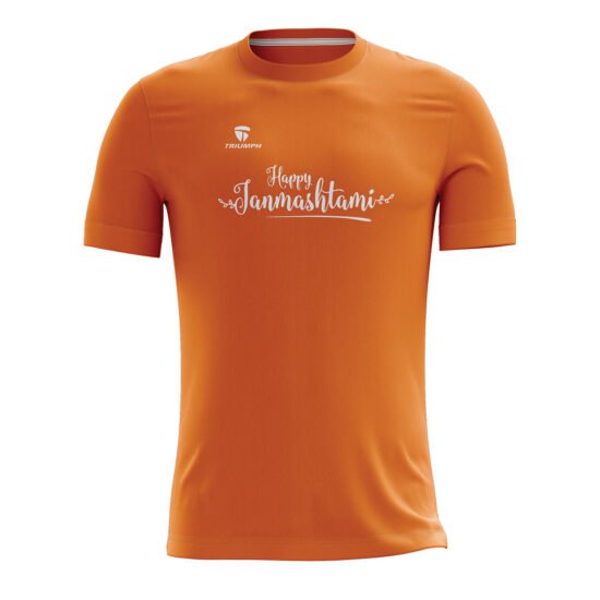 Krishna Printed Round neck T-shirt Orange