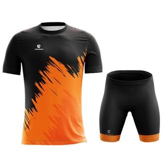 Half Sleeve Polyester Biking T-shirt and Padded Shorts for Men